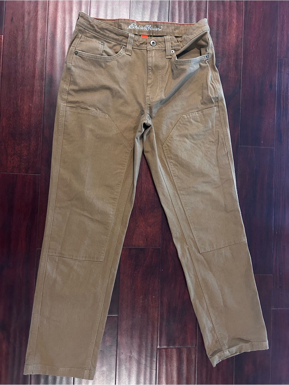 Eddie Bauer Men's Brown Straight-Leg Chinos